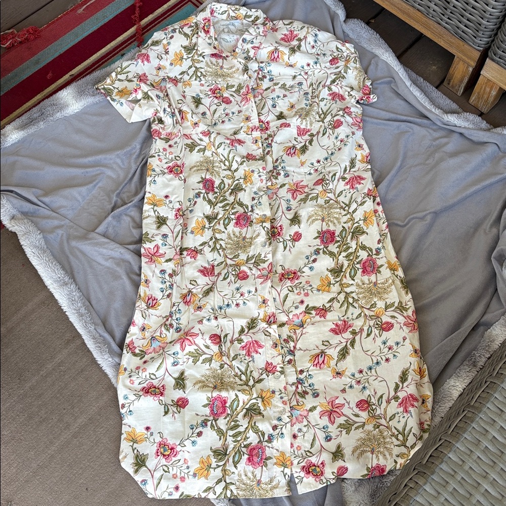Studio C Linen Blend Floral dress ladies size 22W